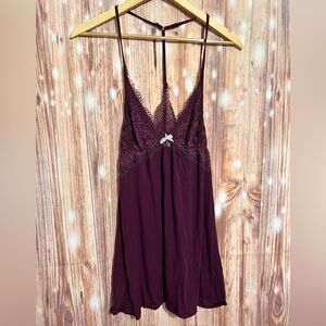 Victorias Secret Lace Nightie Chemise Nightgown Purple Small
